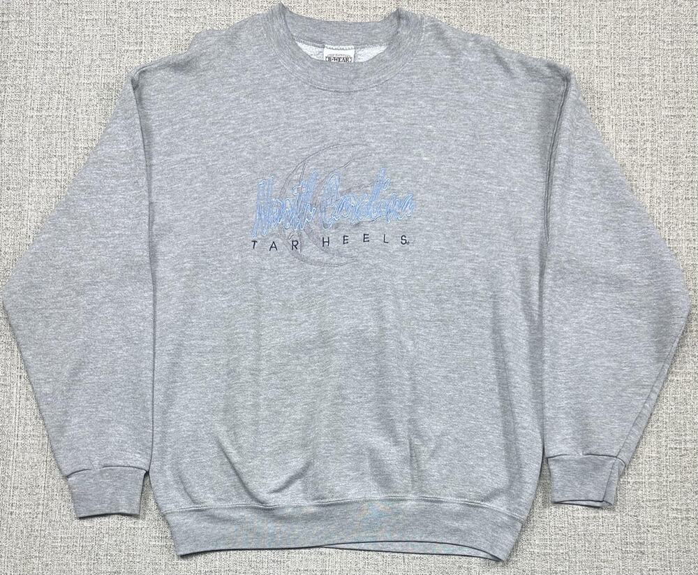 Vintage North Carolina Tar Heels Sweatshirt Mens Large Gray Basketball 90s Clean